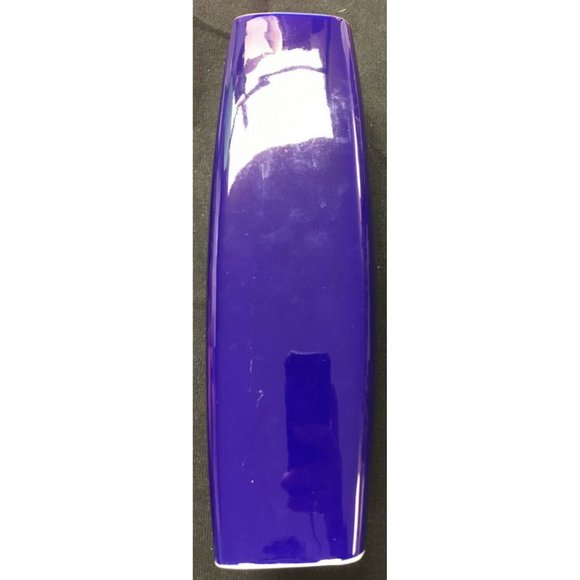 9½" Blue Vase with Gold White Blue and Orange Flowers - Picture 3 of 6